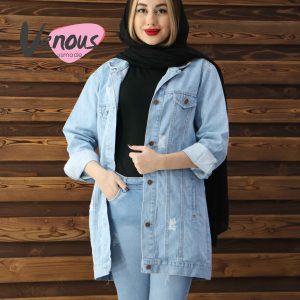 کت جین زنانه آبی یخی