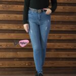 شلوار جین قد بلند آبی روشن کد 4076