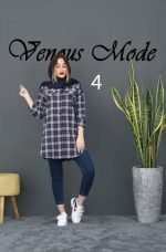 مانتو چهارخونه بغل زیپ کد 344 - تصویر 4