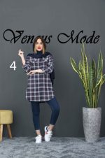 مانتو چهارخونه بغل زیپ کد 344 - تصویر 11