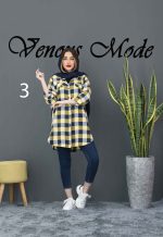 مانتو چهارخونه بغل زیپ کد 344 - تصویر 3
