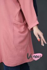 مانتو ابروبادی جیب دکمه کد 595 - تصویر 14