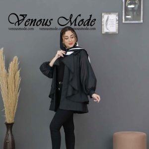 مانتو مشکی بدون سایه