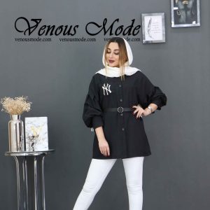 مانتو آستین پفی پوپلین