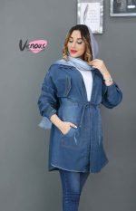 مانتو جین کمرگت چهارجیب کد 798 - تصویر 7