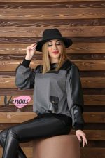بلوز ترکیبی چرم کد 900 - تصویر 5