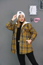 پالتو چهارخونه پشمی