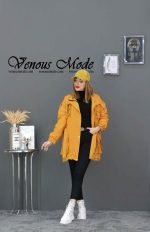 کاپشن رنگ خردلی