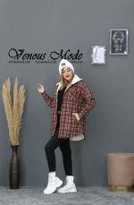 پالتو چهارخونه قرمز