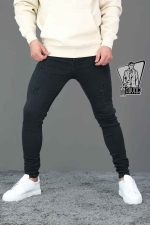 شلوار جین مشکی زاپ دار