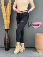 جین مام فیت ذغالی زاپدار کد 8253 - تصویر 3