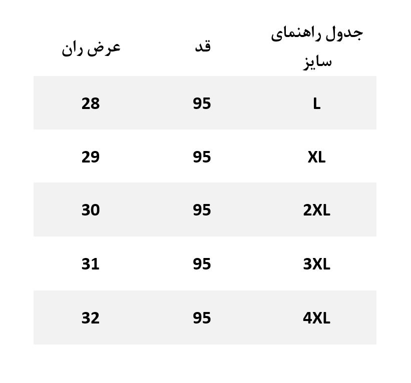 راهنمای سایز