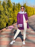 مانتو لنین دوجیب جلو دکمه کد 1184 - تصویر 2