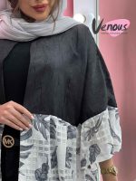مانتو عبایی پفکی طرحدار کد 1357 - تصویر 9