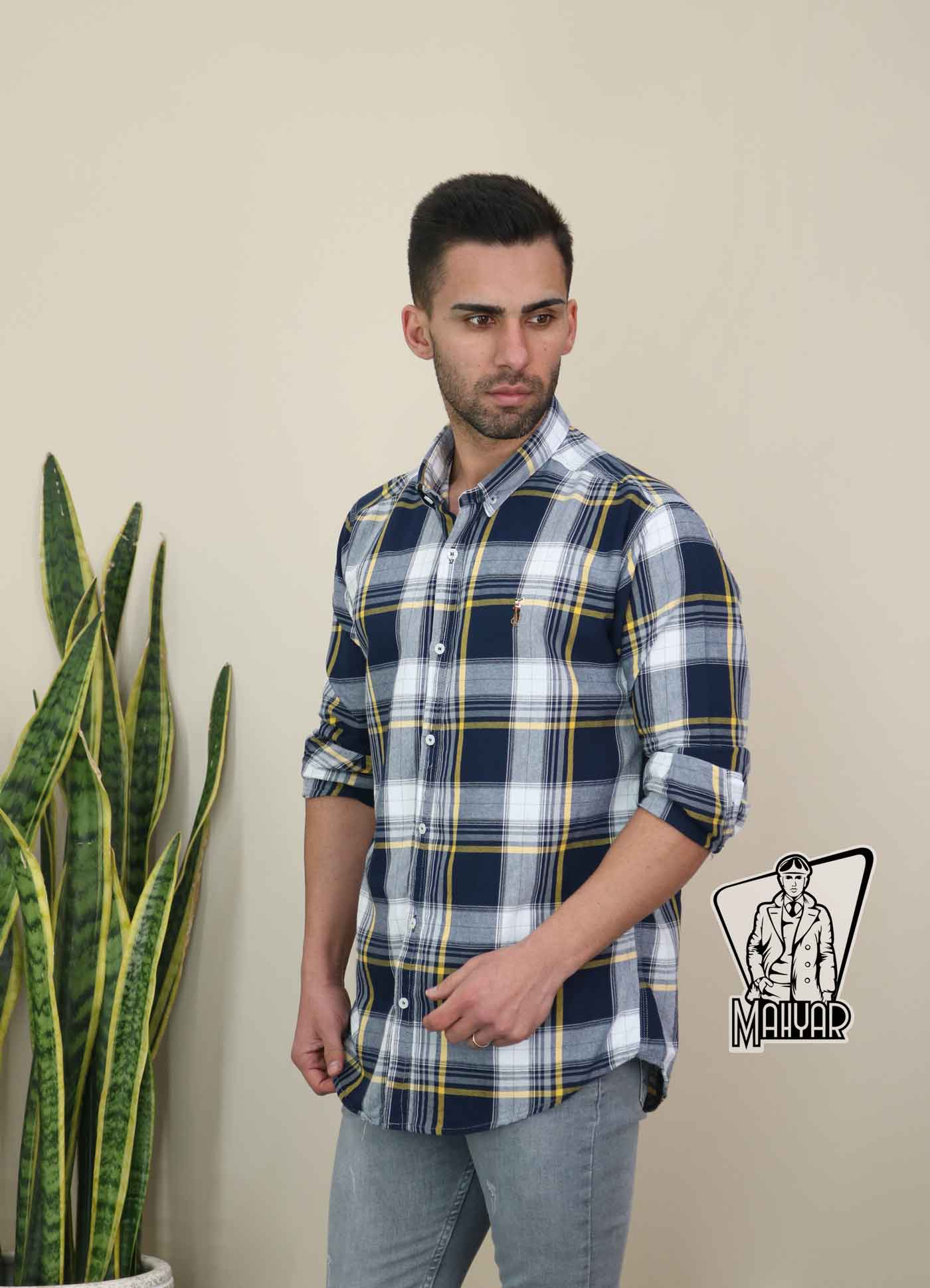 پیراهن چهارخونه مردانه POLO پیراهن چهارخونه