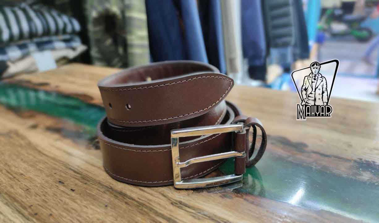 کمربند چرم قهوه ای تیره کمربند چرم قهوه ای تیره