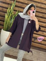 مانتو پانچ آستین حلقه کد 1331 - تصویر 5