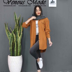 شومیز کتان زاپدار