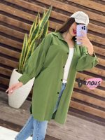 مانتو لنین تک جیب جلودکمه کد 1371 - تصویر 10