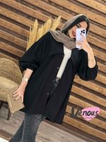 مانتو یقه خرگوشی پشت پیله دار کد 1476 - تصویر 7