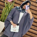 مانتو اطلسی سرشونه سگک دار