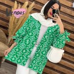 مانتو کتی طرح دار آستین کش