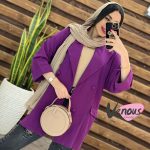 مانتو کتی چهاردکمه یقه پهن