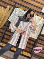 مانتو لنین راه راه چهار دکمه