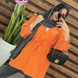 مانتو لنین آستین زیپ دار