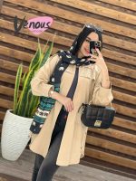 مانتو لنین ژیله دار سه دکمه
