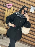 مانتو داکرون آستین پیله کمردار