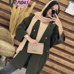 مانتو لنین یقه سه دکمه