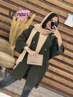 مانتو لنین یقه سه دکمه
