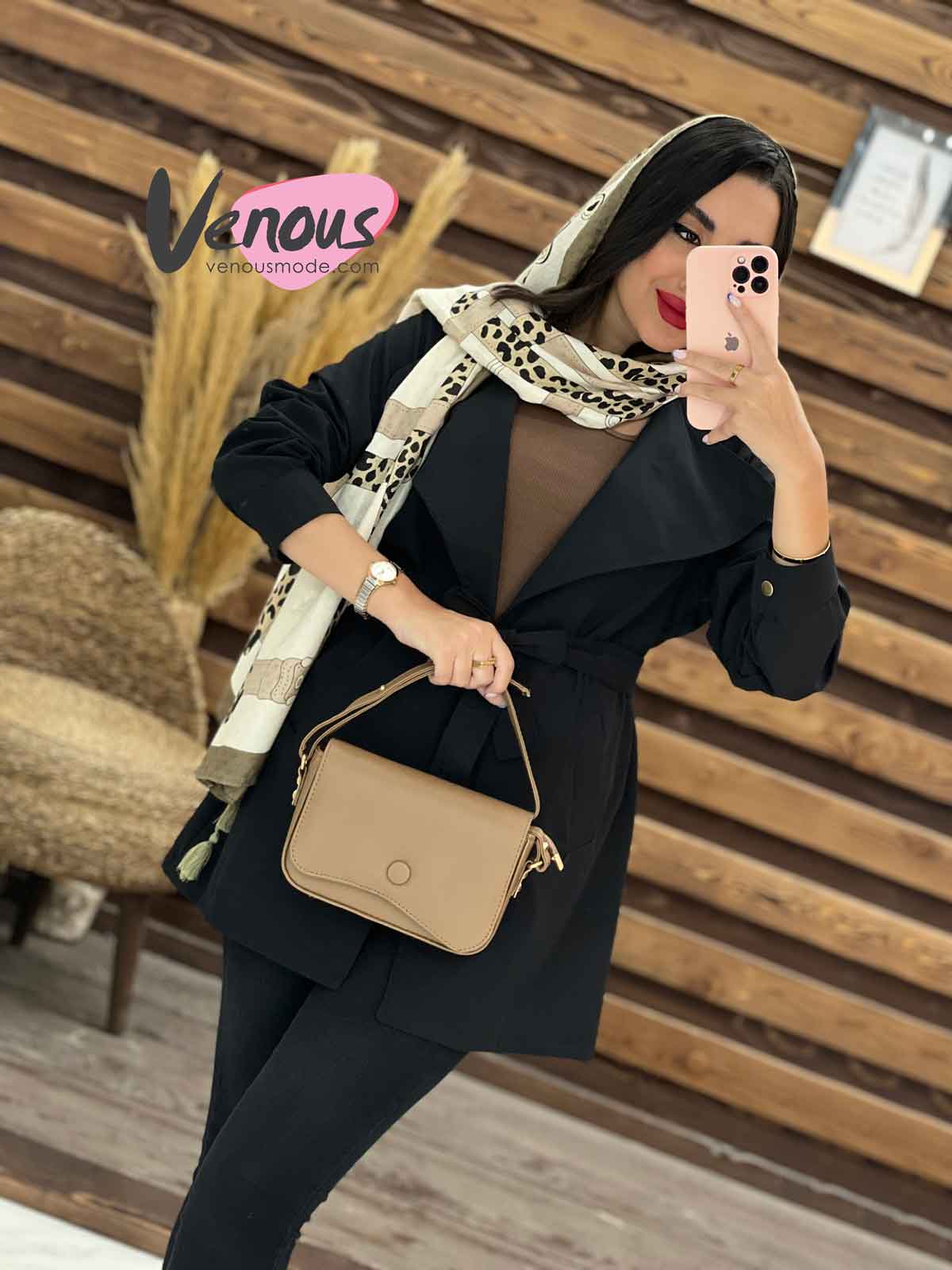 مانتو داکرون کتی کمردار مانتو داکرون کتی کمردار