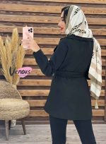 مانتو داکرون کتی کمردار کد 1764 - تصویر 4
