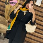 مانتو تک دکمه کمرگت دار