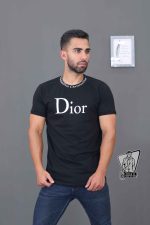 تیشرت مشکی یقه چاپ DIOR