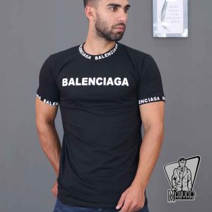 تیشرت مشکی یقه چاپ BALENCIAGA