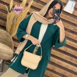 مانتو کتی چهاردکمه یقه پهن