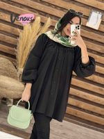 مانتو چین دار آستین پفی