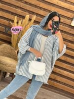 مانتو پانچ راه راه پایین گت