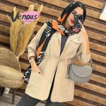مانتو یقه انگلیسی کمرگت