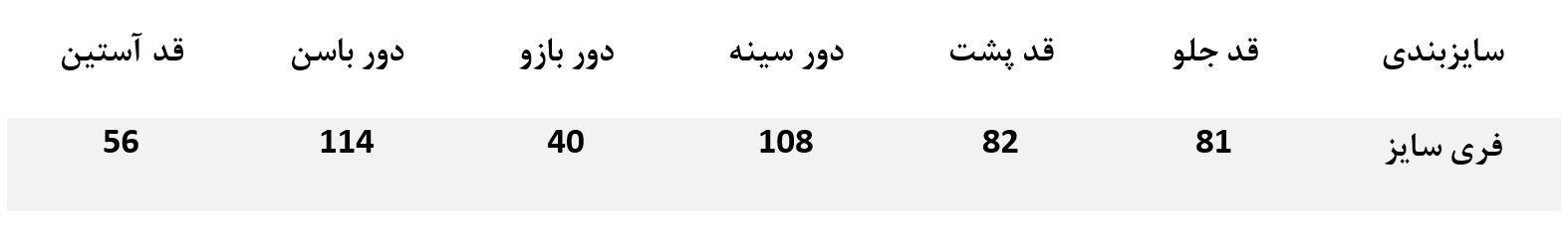راهنمای سایز
