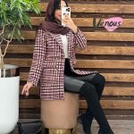 پالتو چهارخونه یقه انگلیسی