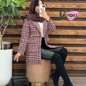 پالتو چهارخونه یقه انگلیسی