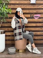 پالتو چهارخونه آستین دورس