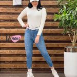شلوار جین آبی زاپ دار در ونوس مد
