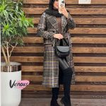 پالتو چهارخونه یقه انگلیسی
