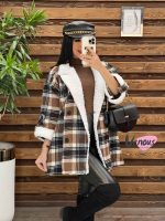پالتو چهارخونه یقه خز کد 2064 - تصویر 22