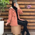 کاپشن بغل دکمه آستین بنددار